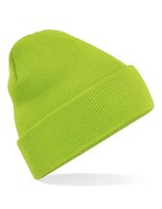 Beechfield Doppellagiges Polyacryl-Beanie mit Umschlag, Airforce Blue One Size, CB45 – Vert citron