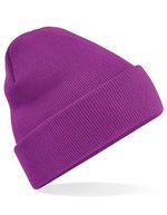 Beechfield Doppellagiges Polyacryl-Beanie mit Umschlag, Airforce Blue One Size, CB45 – Magenta