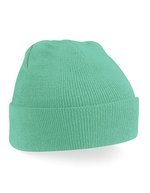Beechfield Doppellagiges Polyacryl-Beanie mit Umschlag, Airforce Blue One Size, CB45 – Vert menthe