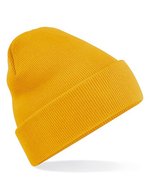 Beechfield Doppellagiges Polyacryl-Beanie mit Umschlag, Airforce Blue One Size, CB45 – Moutarde
