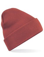Beechfield Doppellagiges Polyacryl-Beanie mit Umschlag, Airforce Blue One Size, CB45 – Orange Rouille