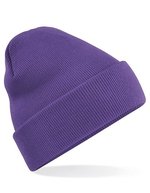 Beechfield Doppellagiges Polyacryl-Beanie mit Umschlag, Airforce Blue One Size, CB45 – Violet