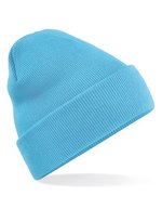 Beechfield Doppellagiges Polyacryl-Beanie mit Umschlag, Airforce Blue One Size, CB45 – Surf Bleu