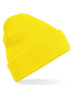 Beechfield Doppellagiges Polyacryl-Beanie mit Umschlag, Airforce Blue One Size, CB45 – Jaune