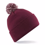 Beechfield Snowstar Beanie with Colourful Pompom, Black/White One Size, CB450 – image 3