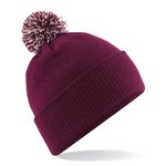 Beechfield Snowstar Beanie mit buntem Bommel, Black/White One Size, CB450 – Bild 3