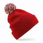 Beechfield Snowstar Beanie with Colourful Pompom, Black/White One Size, CB450 – image 5