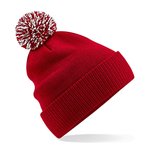 Beechfield Snowstar Beanie mit buntem Bommel, Black/White One Size, CB450 – Bild 5