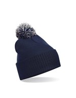 Beechfield Snowstar Beanie mit buntem Bommel, Black/White One Size, CB450 – French Navy/Light Grey