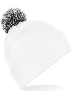 Beechfield Snowstar Beanie mit buntem Bommel, Black/White One Size, CB450 – White/Black