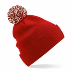 Beechfield Junior Snowstar® Beanie mit Bommel, Bright Red/Off White One Size, CB450B – Bild 5