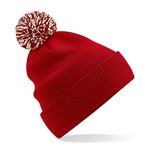 Beechfield Junior Snowstar® Beanie mit Bommel, Bright Red/Off White One Size, CB450B – Bild 5