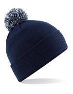 Beechfield Junior Snowstar® Beanie mit Bommel – French Navy/Light Grey
