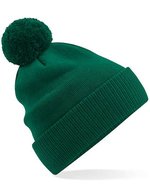 Beechfield Bio-Baumwoll Beanie mit Bommel, Black One Size, CB450N – Bottle Green