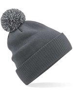 Beechfield Recycelte Snowstar Beanie mit Bommel – Graphite Grey/Light Grey