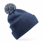 Beechfield Recycelte Snowstar Beanie mit Bommel, Black/White One Size, CB450R – Bild 3