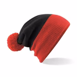 Beechfield Snowstar® Berretto a maglia bicolore con pompom, Black/Bright Royal One Size, CB451 – immagine 4