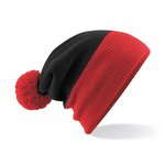 Beechfield Snowstar® Two-Tone Strickmütze mit Bommel, Black/Bright Royal One Size, CB451 – Bild 4