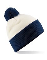 Beechfield Snowstar® Two-Tone Strickmütze mit Bommel – Off White/French Navy