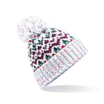 Beechfield Blizzard Bobble Beanie mit geometrischem Muster, Forager Fusion One Size, CB458 – Bild 3