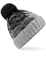 Beechfield Ombré Beanie mit Umschlag und Bommel, Black/Light Grey One Size, CB459 – Bild 2