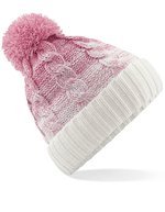 Beechfield Ombré Beanie mit Umschlag und Bommel, Black/Light Grey One Size, CB459 – Dusky Pink/Off White