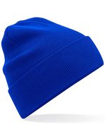Beechfield Bio-Baumwolle Umschlag-Mütze aus zwei Lagen, Black One Size, CB45N – Bright Royal