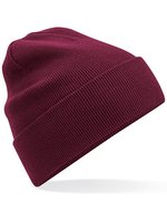 Beechfield Bio-Baumwolle Umschlag-Mütze aus zwei Lagen, Black One Size, CB45N – Burgundy