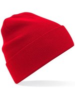 Beechfield Bio-Baumwolle Umschlag-Mütze aus zwei Lagen, Black One Size, CB45N – Classic Red