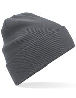 Beechfield Bio-Baumwolle Umschlag-Mütze aus zwei Lagen, Black One Size, CB45N – Graphite Grey