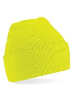 Beechfield Junior Beanie mit Umschlag, 100% Acryl – Fluorescent Yellow
