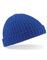 Beechfield Trawler Beanie mit Umschlag, Black One Size, CB460 – Vif Royal