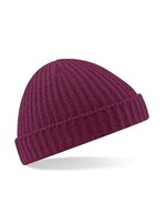 Beechfield Trawler Beanie mit Umschlag, Black One Size, CB460 – Bordeaux