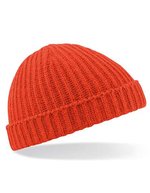 Beechfield Trawler Beanie mit Umschlag, Black One Size, CB460 – Rouge feu
