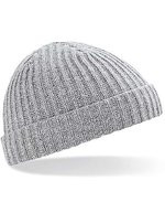 Beechfield Trawler Beanie mit Umschlag, Black One Size, CB460 – Chine Gris