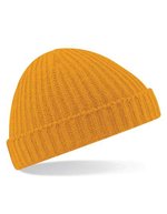 Beechfield Trawler Beanie mit Umschlag, Black One Size, CB460 – Moutarde