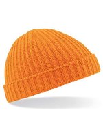 Beechfield Trawler Beanie mit Umschlag, Black One Size, CB460 – Orange