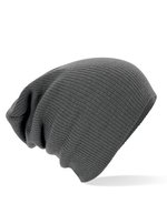 Beechfield Slouch Beanie aus weichem Polyacryl, Black One Size, CB461 – Fumee Gris