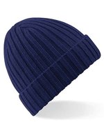 Beechfield Chunky Grobstrickmütze mit Umschlag – Oxford Navy