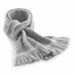 Beechfield Doppellagiger Strickschal mit Fransen, Heather Grey 152 x 18 cm, CB470 – Bild 3