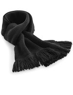Beechfield Doppellagiger Strickschal mit Fransen – Black