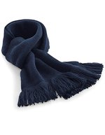 Beechfield Doppellagiger Strickschal mit Fransen – French Navy