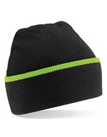 Beechfield Teamwear Beanie Black/Bright Royal One Size (CB471), CB471 – Noir/Vert citron