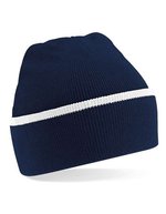 Beechfield Teamwear Beanie Black/Bright Royal One Size (CB471), CB471 – Marine francais/Blanc