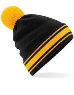 Beechfield Beanie mit abnehmbarem Bommel – Black/Gold