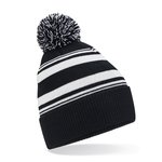 Beechfield Gestreifte Beanie aus Recycling-Polyester, Bright Royal/White One Size, CB473R – Bild 3