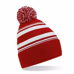 Beechfield Gestreifte Beanie aus Recycling-Polyester, Bright Royal/White One Size, CB473R – Bild 4
