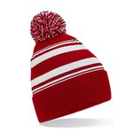 Beechfield Gestreifte Beanie aus Recycling-Polyester, Bright Royal/White One Size, CB473R – Bild 4