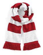 Beechfield Doppellagiger Strickschal mit Fransen, Kelly Green/White One Size, CB479 – Classico Rosso/Bianco