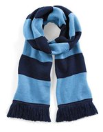 Beechfield Doppellagiger Strickschal mit Fransen, Kelly Green/White One Size, CB479 – French Navy/Sky Blue